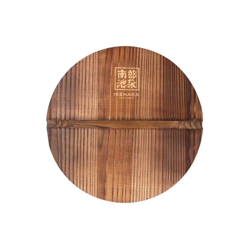 南部池永铸铁炒锅专用杉木锅盖圆形炒锅家用老式加厚手工实木锅盖