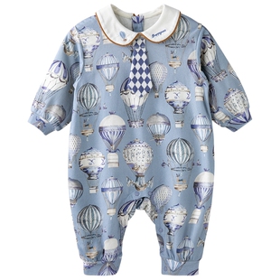 [璀璨蓝宝石]aqpa爱帕宝宝儿童（秋季）长袖连体衣婴幼儿哈衣爬服