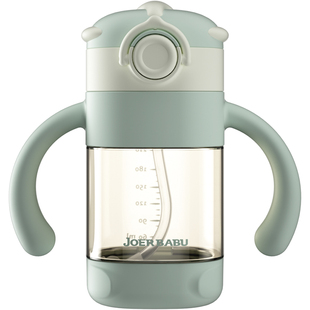 PPSU宝宝学饮杯婴儿奶瓶吸管杯喝水喝奶水杯防漏防呛带硅胶手柄