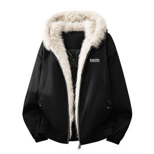 马克华菲连帽加绒加厚棉衣男士冬季2025新款棉服男款美式复古外套
