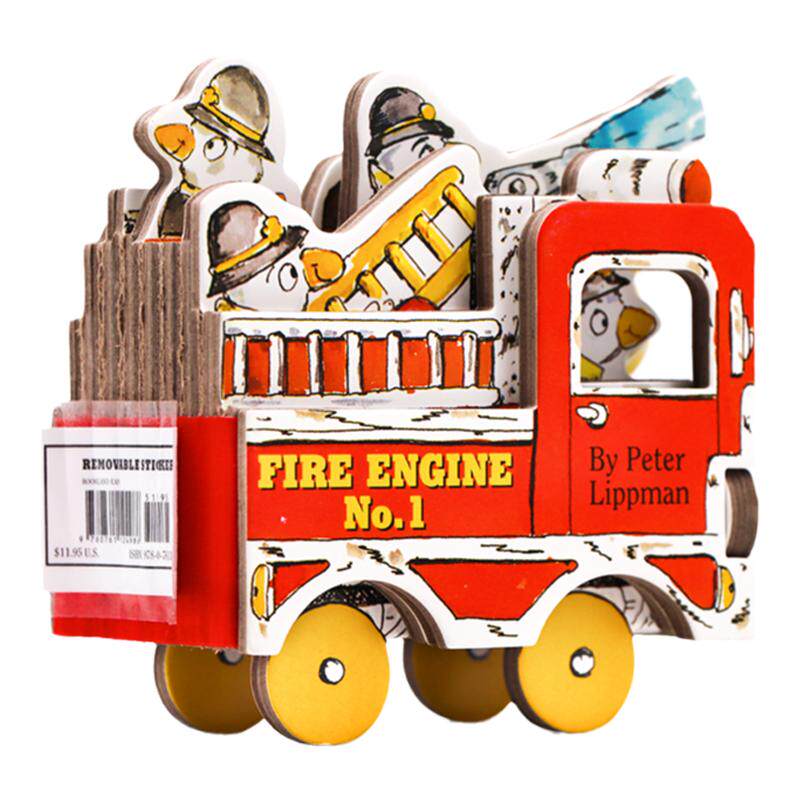 现货 进口英文原版Mini Wheels  小小消防车 Mini Fire Engine  迷你车系列  造型书 卡板书 纸板玩具书
