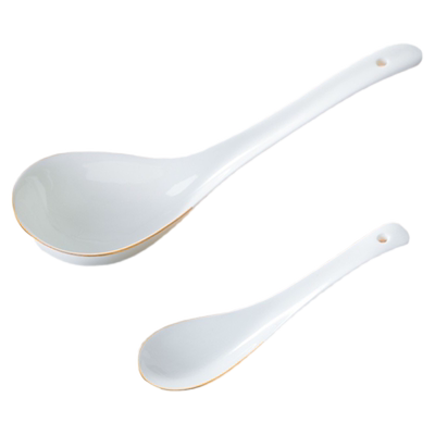 大小金边骨瓷马戈酒店粥勺调羹