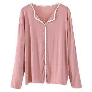 莫代尔睡衣女款夏季春秋新款上衣冰丝薄款长袖大码2025休闲家居服