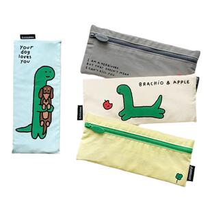 布几岛韩国授权joguman studio恐龙笔袋纯棉轻便简约纯色四色新款