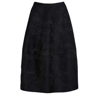 qs秸熙半身裙女2025新款时尚洋气爆款秋冬黑色提花显瘦高腰半截裙