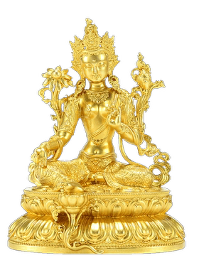 藏村铜鎏金啄桌面小铜像摆件