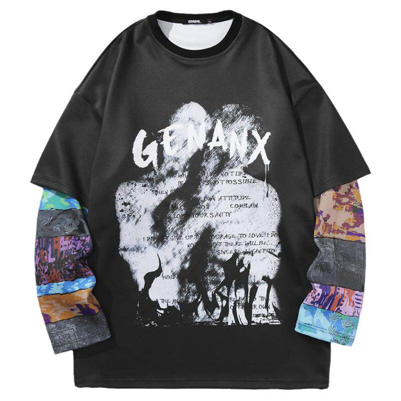 GENANX闪电潮牌卫衣假两件