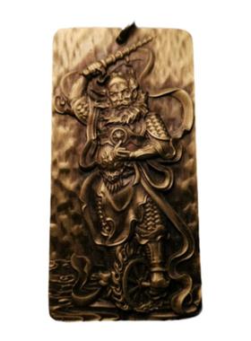 复古风实心铜王灵官挂件思沛黄铜