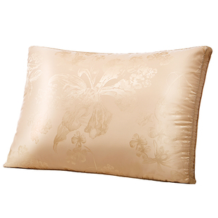 富安娜枕头枕芯成人蚕丝枕纯棉提花丝绵枕家用呵护颈椎软枕秋季