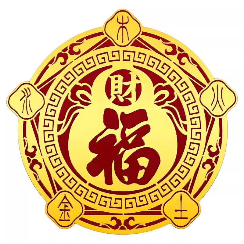 五行财福空调贴空调在西北葫芦百福金箔贴招财进宝聚气存财空调贴