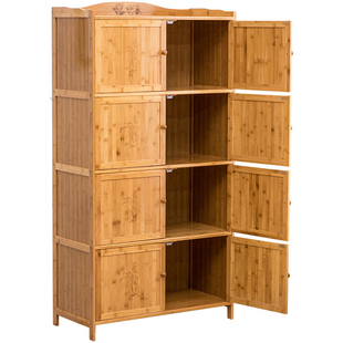 带门储物柜书柜书架简约收纳客厅卧室地柜组合柜置物竹柜飘窗矮柜