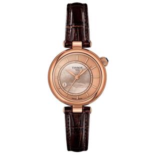 【自营】Tissot天梭小美人偏心款机械皮带女表T152.207.36.521.00