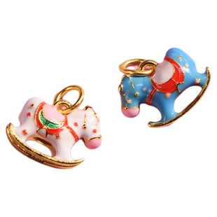 吴越老银铺S925银摇摇马配件纯银配饰珐琅彩小马可爱百搭手工diy