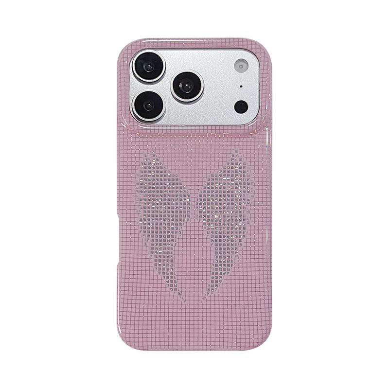 适用于iPhone简约格纹翅膀手机壳