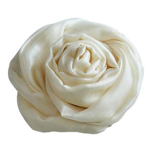 度假风旅游超大防晒披肩迪拜沙漠海边白色纱巾棉麻感丝巾纯色头巾