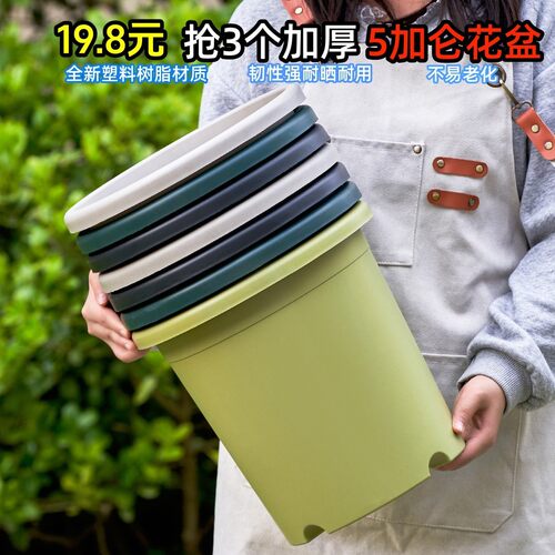 【新款升级四代】5加仑花盆加厚耐用控根透气适合月季绣球花卉种