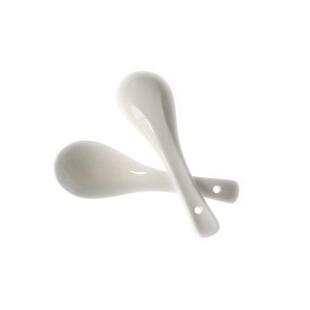 50个装优质勺陶瓷家用酒店餐厅饭店骨瓷小勺子调羹汤勺米饭勺包邮