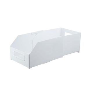 纳由美斜口可伸缩收纳盒厨房橱柜化妆品小杂物桌面储物盒零食整理