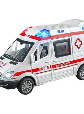 六开门合金救护车玩具