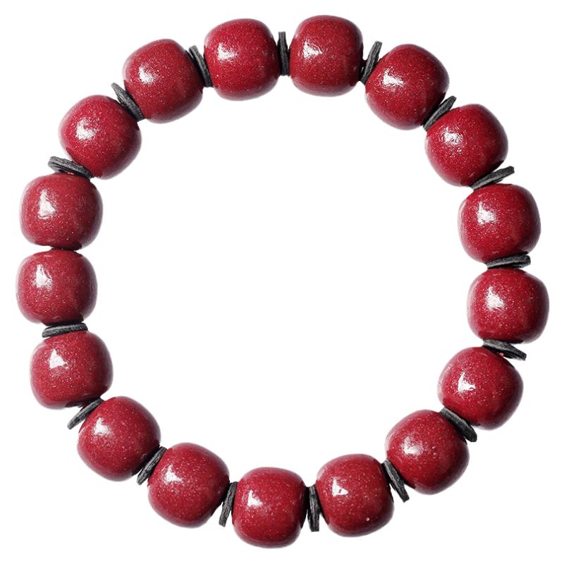 紫金砂朱砂手串男女高含量紫晶砂苹果桶珠本命链天然正品