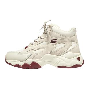 斯凯奇女鞋春秋冬季款老爹鞋保暖女士加绒厚底二棉鞋高帮雪地靴子