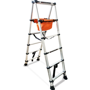 广州发可行走人字梯便携装修工程梯特粗加厚铝合金梯子折叠家用梯