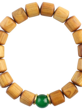 陵固思崖柏木桶珠手串