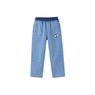 商场同款安奈儿女童装牛仔单裤春季款纯棉休闲长裤洋气百搭