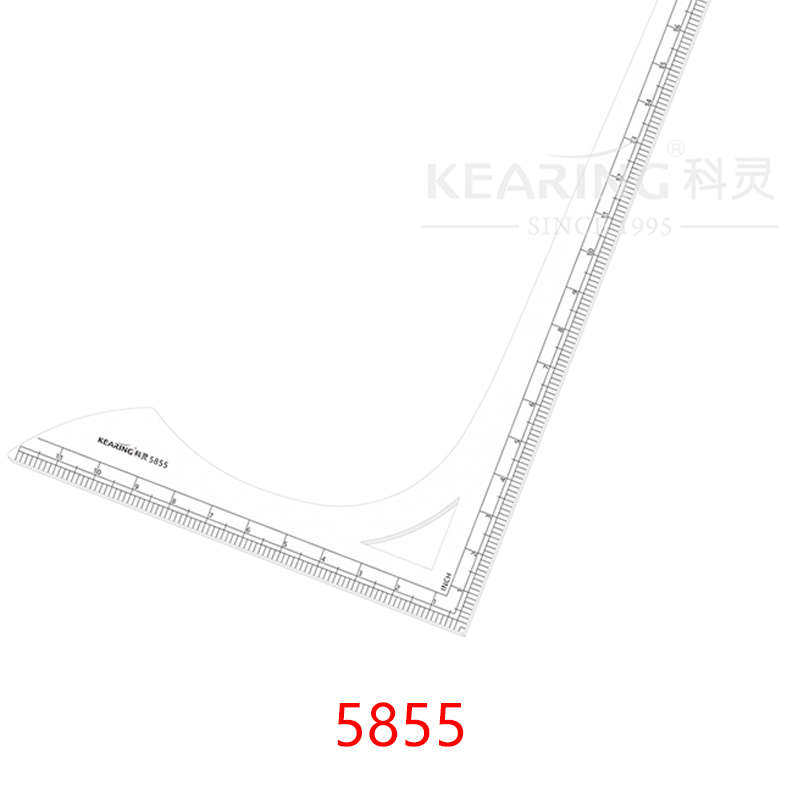 科灵5855 多功能拐角尺白色双面大型角尺 L型尺 55CM公英制直角尺