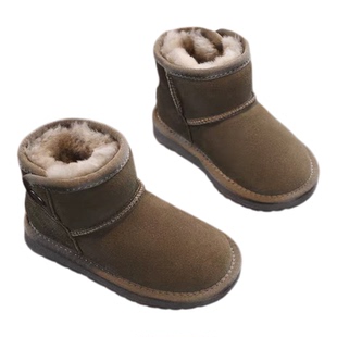 羊皮毛一体儿童雪地靴冬季男童鞋子女童加厚 棉鞋防水防滑宝宝鞋
