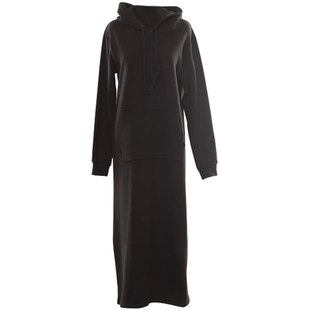 休闲连帽长裙春秋新款韩版长款卫衣女简约连衣裙长袖修身套头显瘦