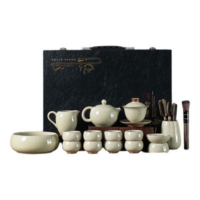 汝窑开片功夫茶具套装西施壶盖碗