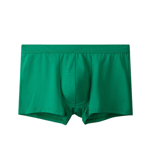 KC男士绿色裤头内裤纯棉四角裤绿帽子全棉质平角裤男人短裤