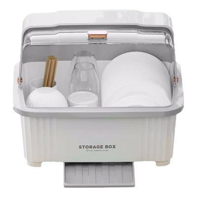 免打孔碗盘置物架半翻盖防尘