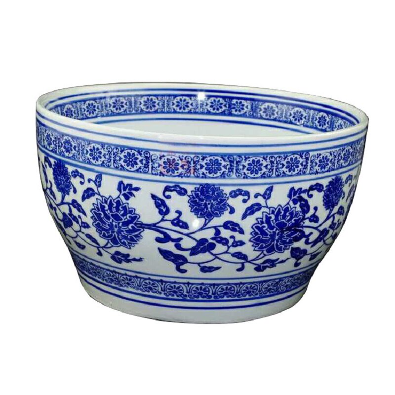 青花瓷缠枝莲鸡盅碗陶瓷仿古自助调料碗餐具炖盅汤碗特色餐饮酒店