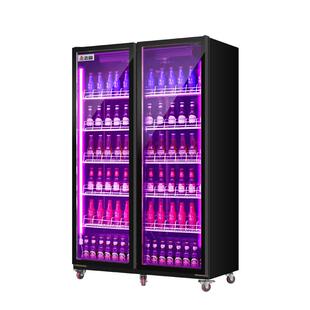 志高网红酒水冰箱展示柜三门饮料冷藏保鲜柜风冷鲜花水果全屏冷柜