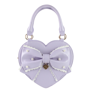 【现货】紫色古早甜心绵羊泡芙爱心包lolita可爱蝴蝶结手提包斜跨