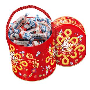 大白兔奶糖新年抱富桶装12种口味春节过年童年零食糖果礼盒