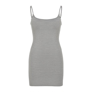 性感吊带裙纯欲紧身包臀裙带胸垫低胸显大黑色连衣裙夏修身短款