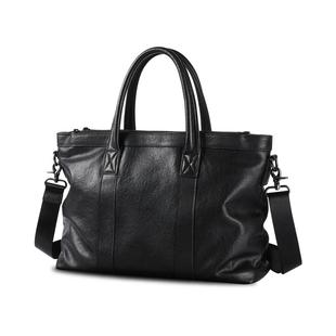 男士真皮公文包大容量通勤商务律师手提包头层牛皮15.6英寸电脑包