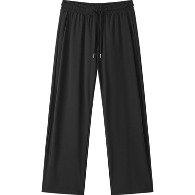 gxgjeans男装 黑色暗格纹垂顺休闲直筒长裤男裤薄款 26夏新品