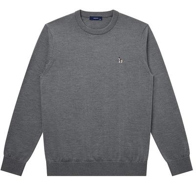 【100%绵羊毛】Hazzys哈吉斯秋季男士轻薄圆领打底针织衫保暖上衣