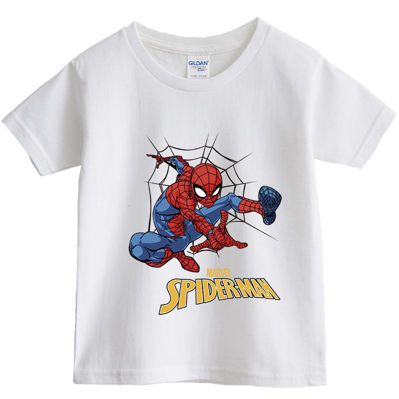 蜘蛛侠儿童夏装短袖T恤男孩宝宝中小童纯棉半袖上衣帅洋气打底衫