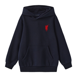 POLOWALK童装秋冬新款男女童连帽长袖加绒卫衣百搭休闲中大童上衣