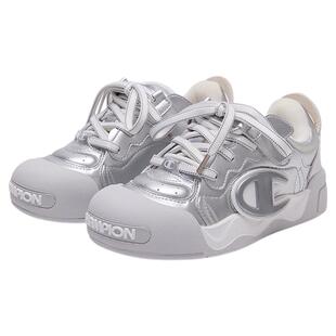 Champion冠军男女童鞋25冬季潮流双色鞋带开口笑膨膨红色面包板鞋