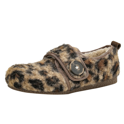 达芙妮豹纹毛毛鞋女2025新款冬季