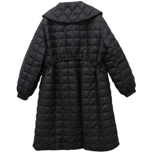 PATAVINITY方形绗线大口连帽羽绒服女冬季宽松显瘦翻领大衣外套