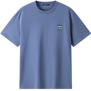 gxg.jeans男装 多色趣味绣花简约圆领短袖纯棉T恤男生  25夏新款