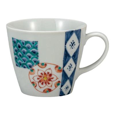 九谷烧茶杯·花丸纹SXP-60858日本进口陶瓷喝水杯茶杯大口杯子