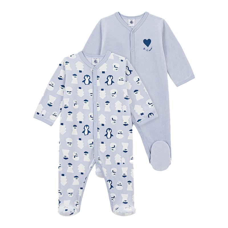 【26秋冬新品】法国小帆船Petitbateau婴幼儿连体衣2件装A0GSR